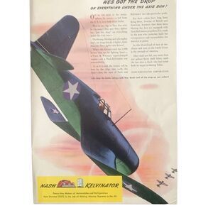 Vintage 1943 Nash Kelvinator He’s Got The Drop Ad Advertisement